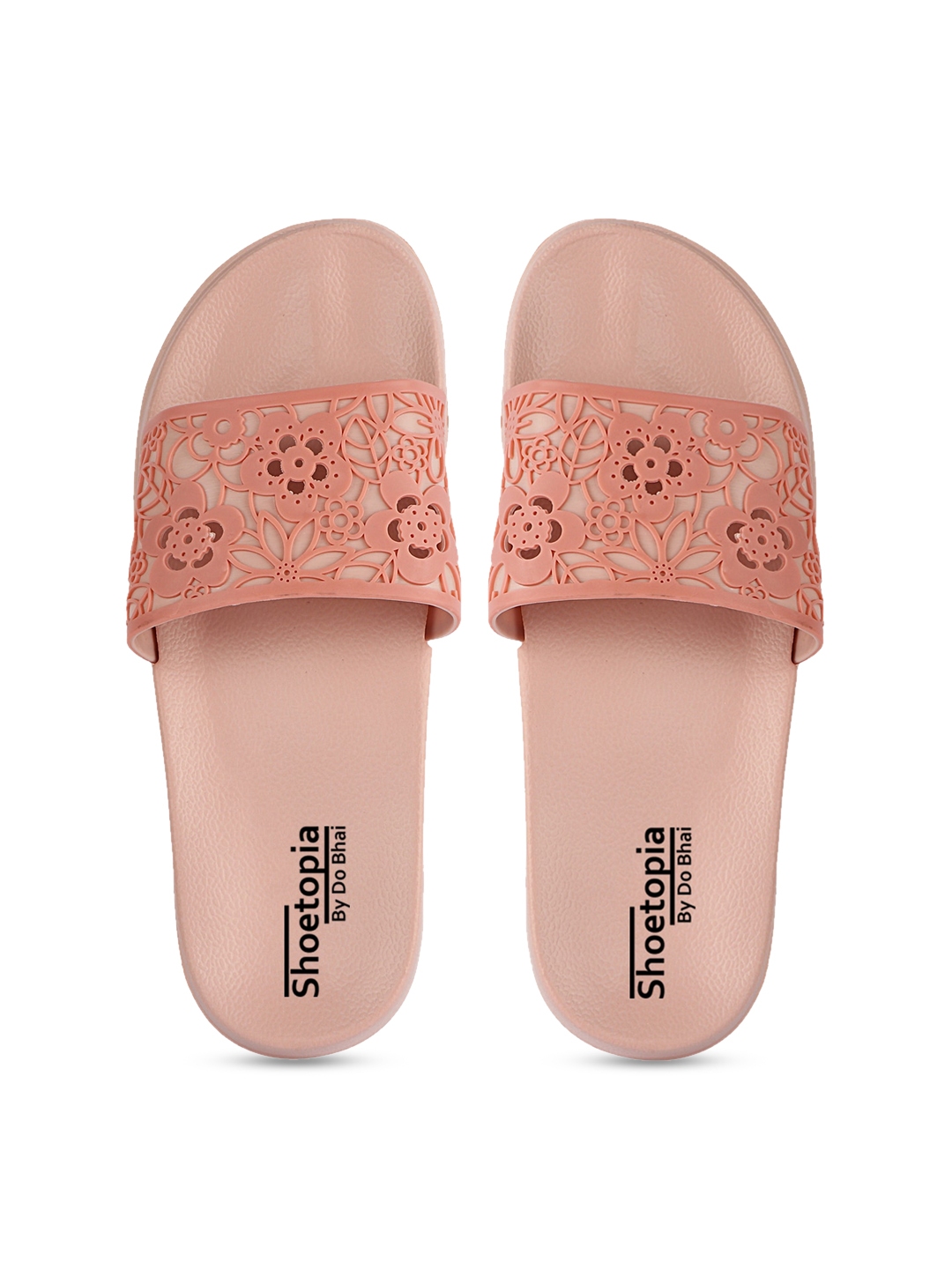 peach flip flops