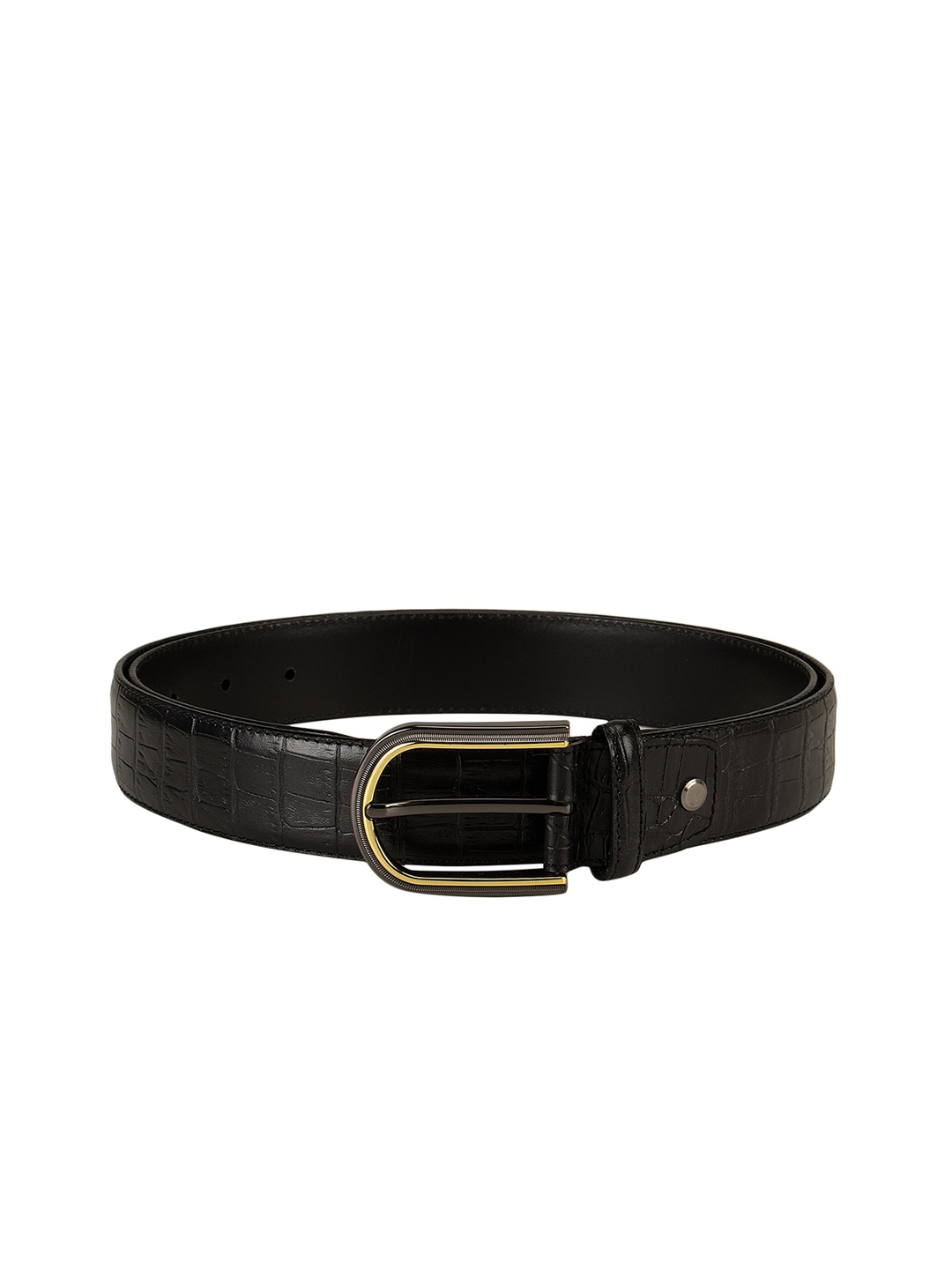 Buy Da Milano Men Black Textured Leather Belt - Belts for Men 13877854 ...