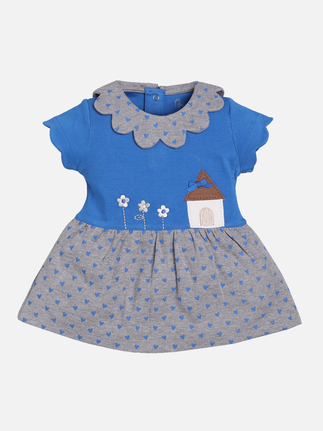 Buy BABY GO Girls Blue Printed Fit And Flare Dress Dresses for Girls 13896490 Myntra