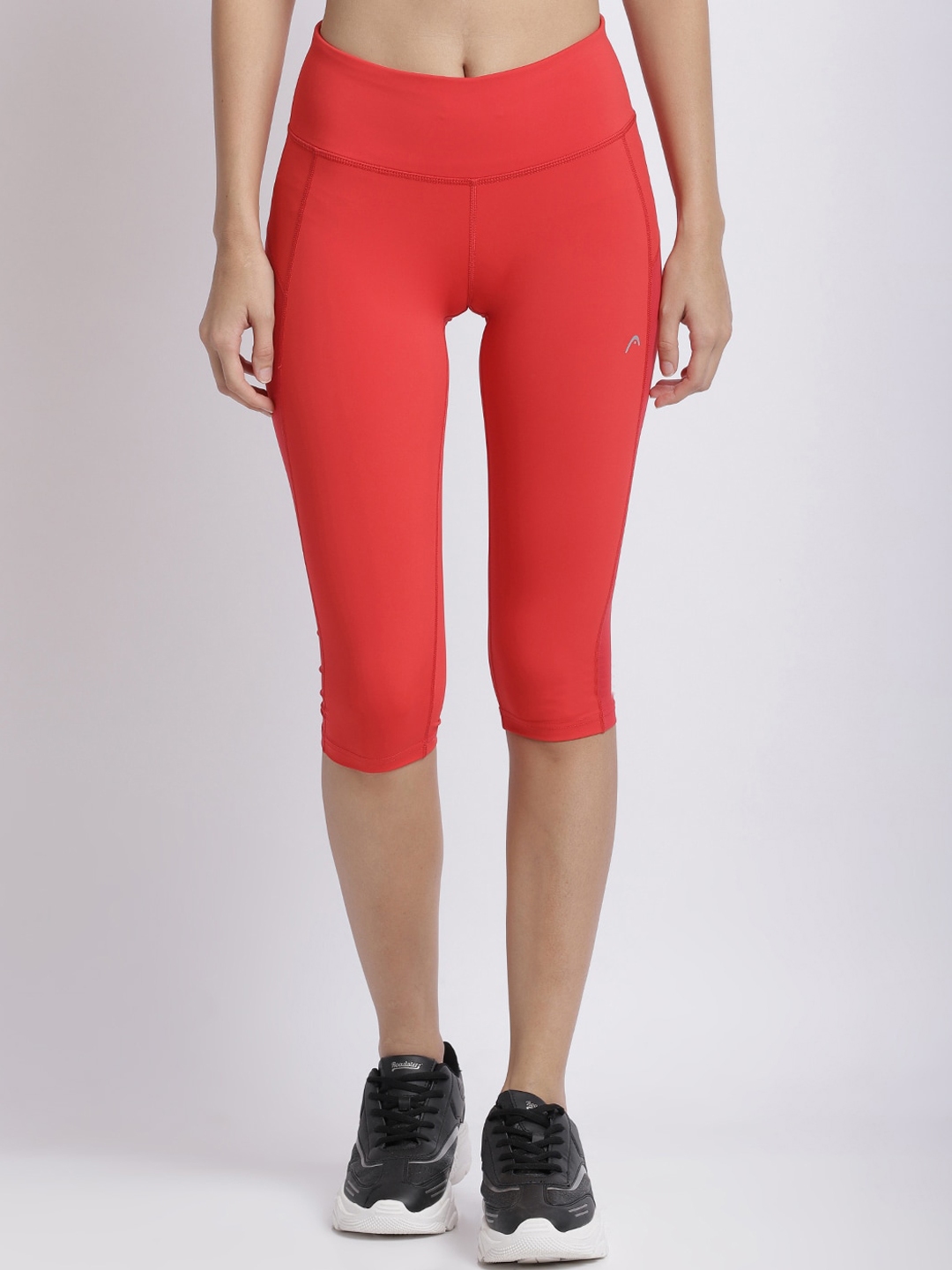 red jean capris