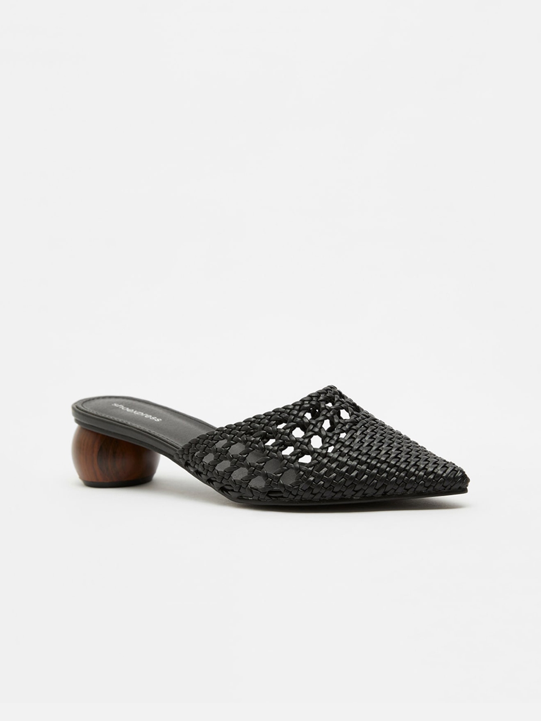 block heel black mules