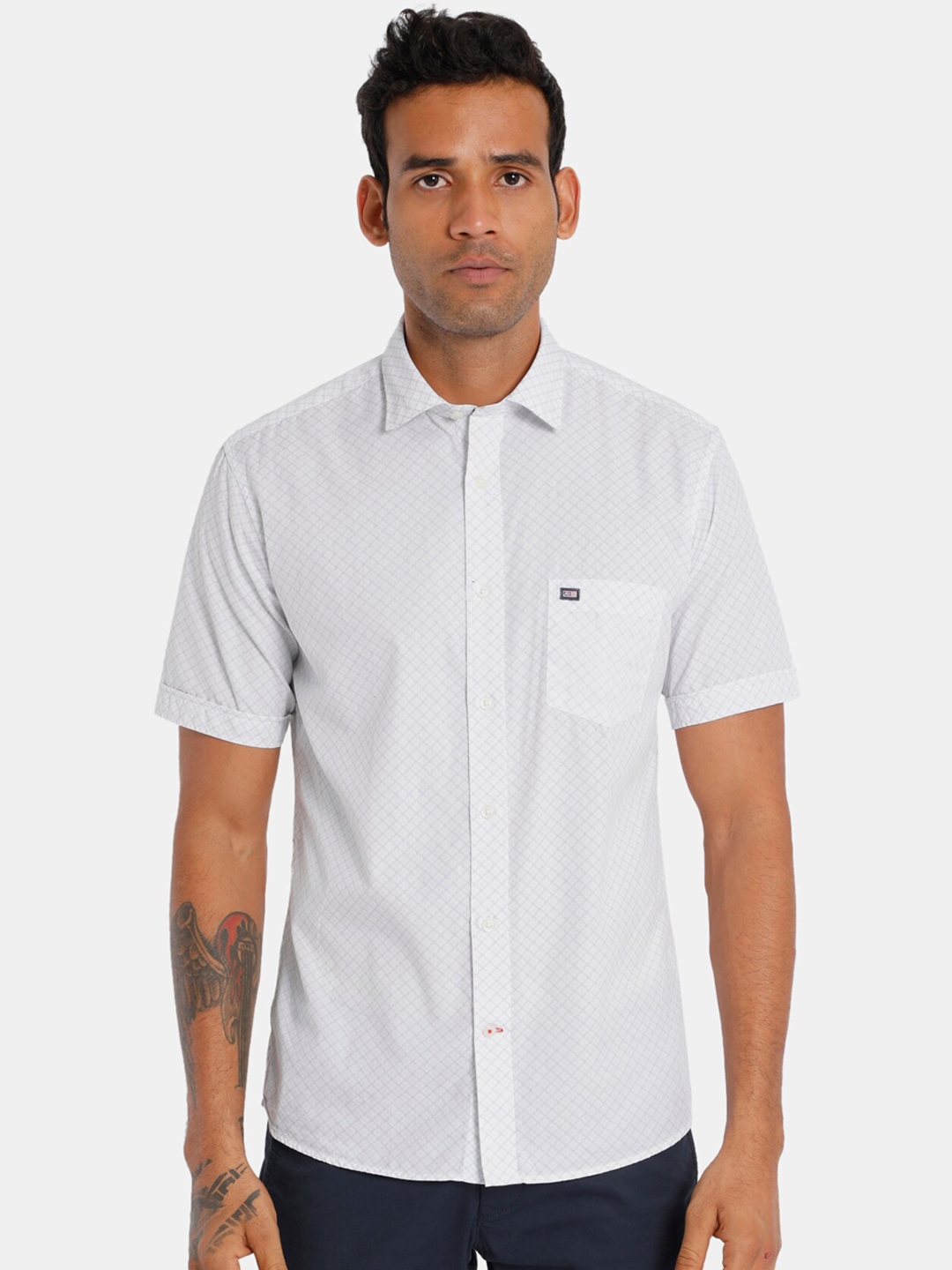 Buy Arrow Sport Men White Regular Fit Printed Casual Shirt - Shirts for ...