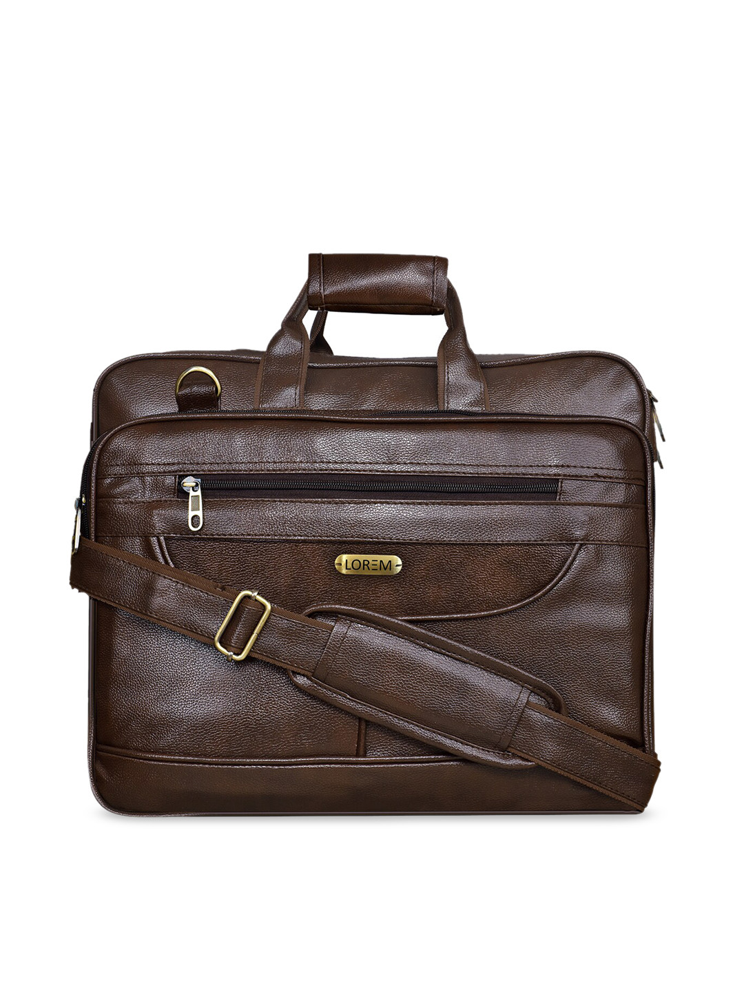 Buy LOREM Unisex Coffee Brown Textured 16" Laptop Bag Laptop Bag for