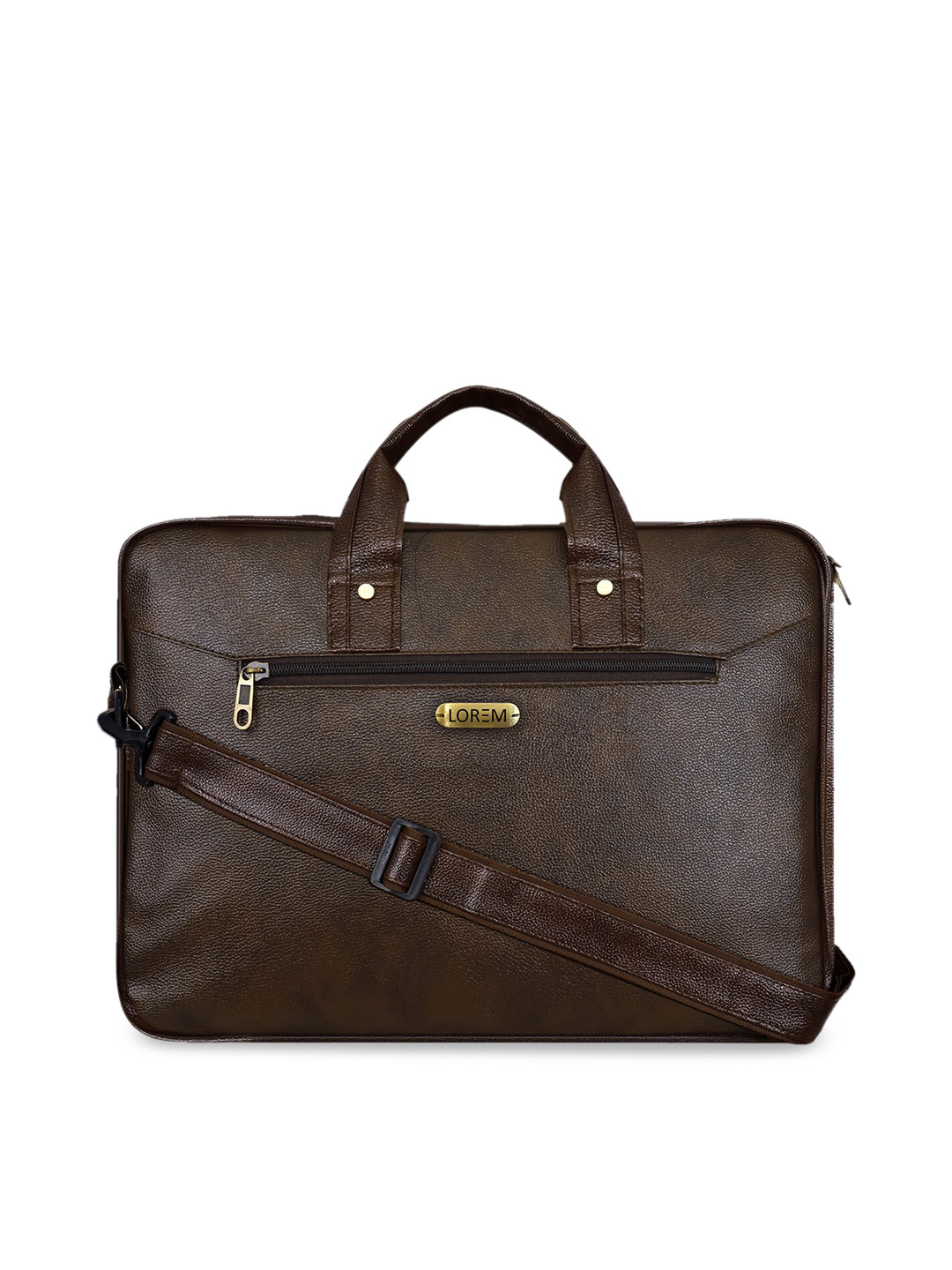 Buy LOREM Unisex Coffee Brown Textured 16 Inch Laptop Bag Laptop Bag