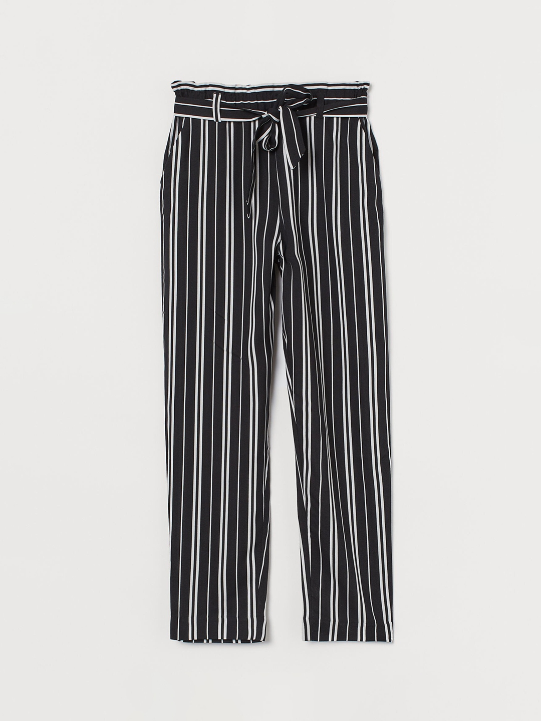 girls black and white striped pants