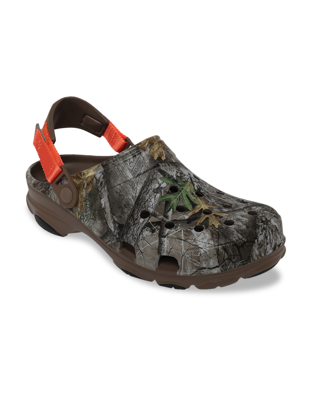 Buy Crocs Classic Men Brown Orange Printed Clogs - Sandals for Men ...