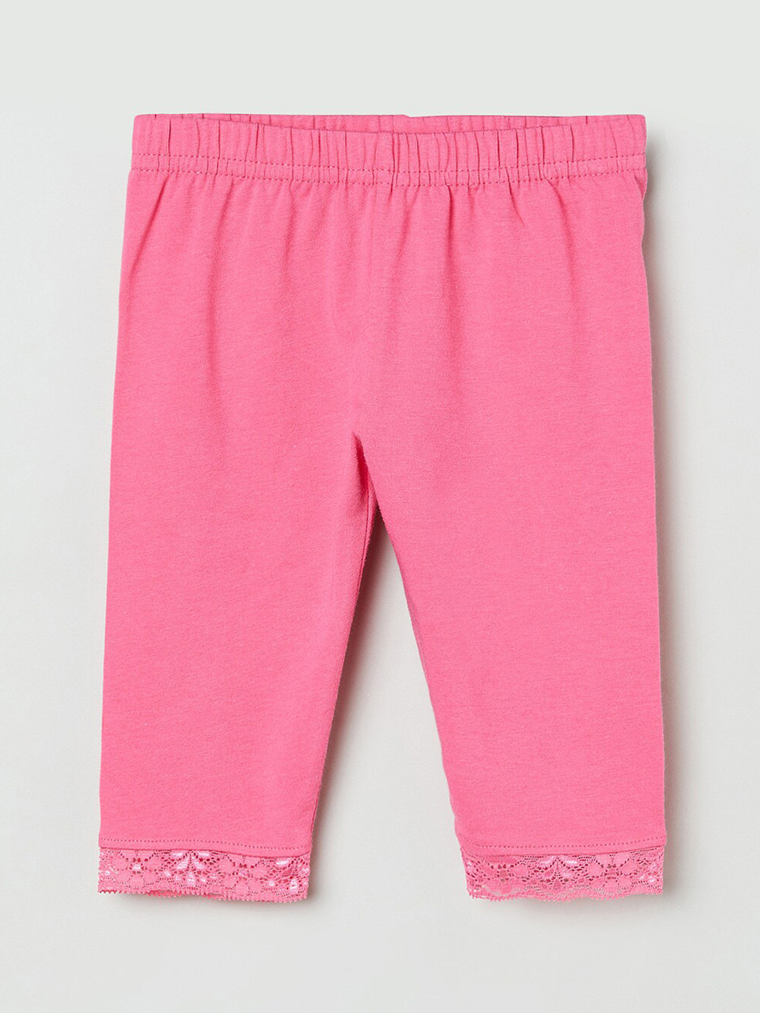Buy Max Infant Girls Pink Solid Ankle Length Leggings Leggings for
