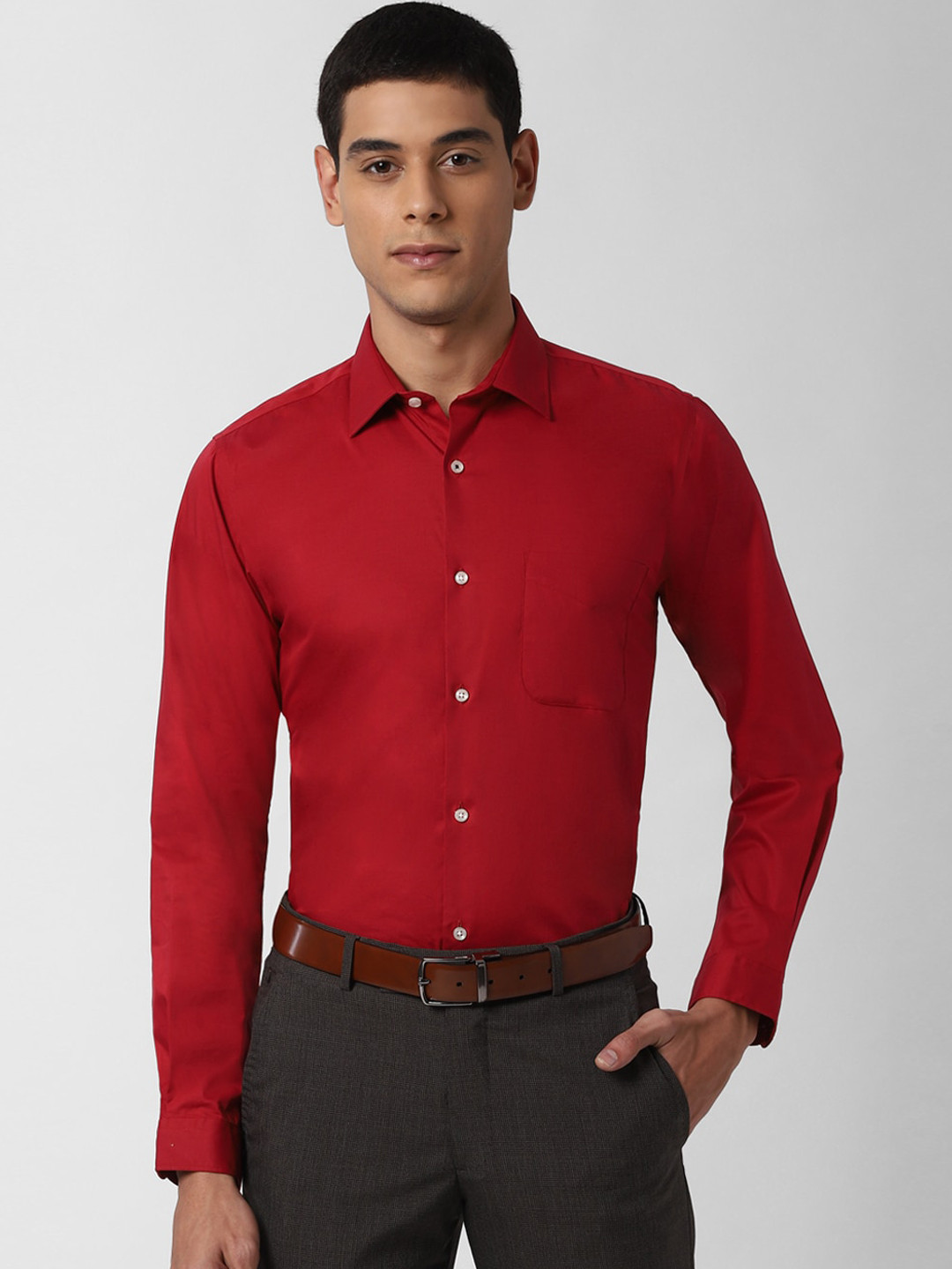 Buy Peter England Men Red Slim Fit Solid Casual Shirt Shirts for Men