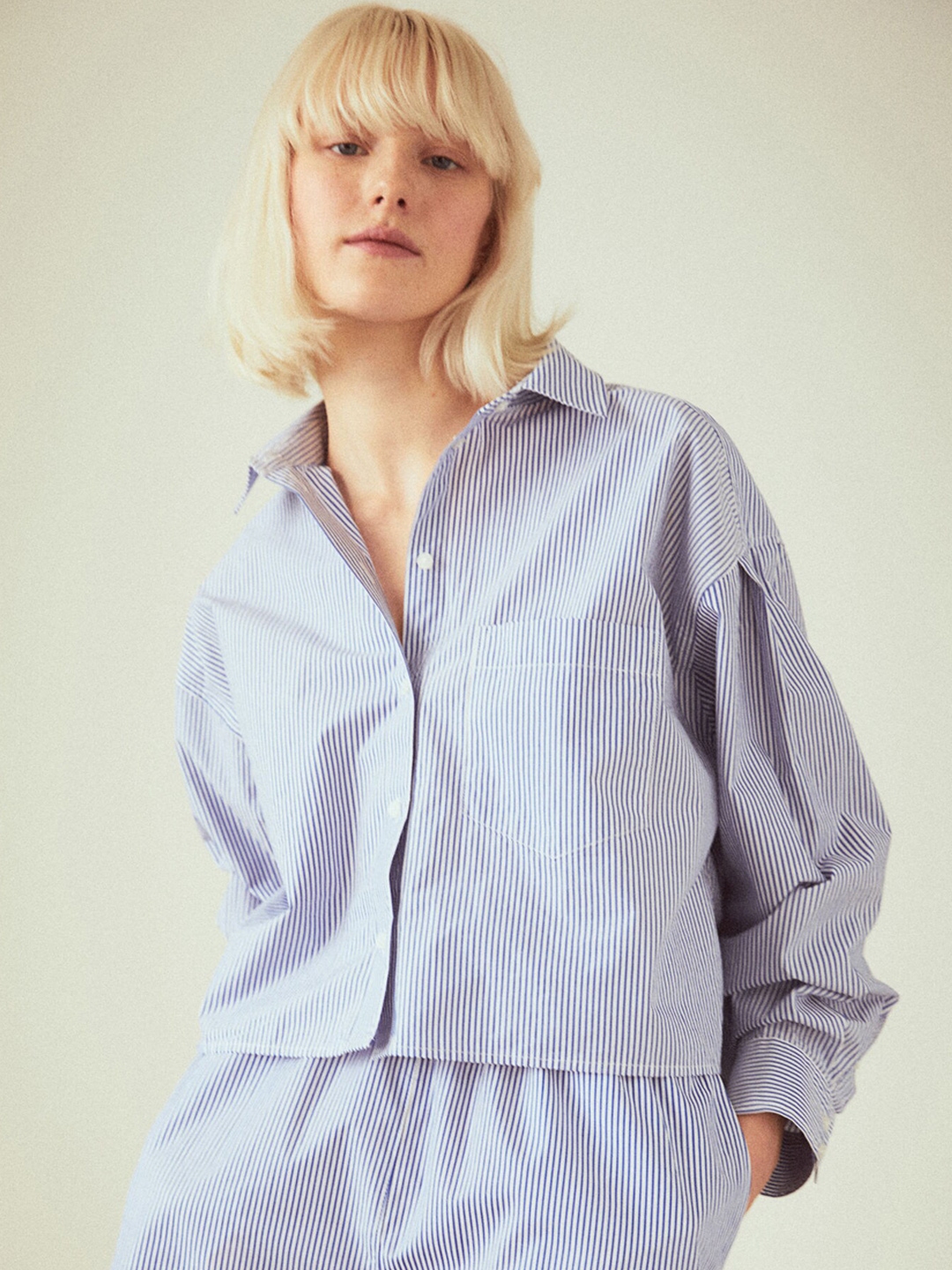 h&m boxy cotton shirt