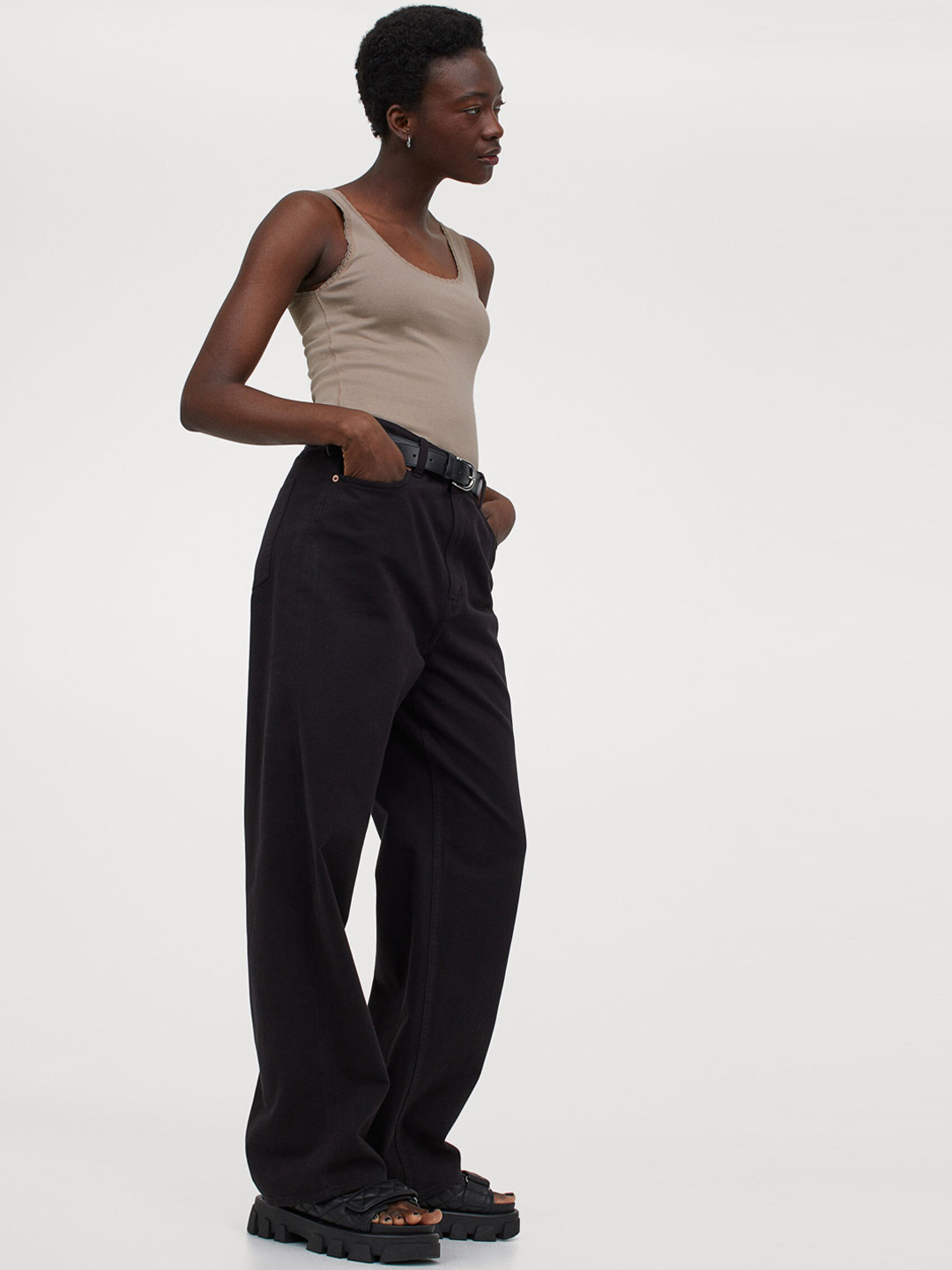 Buy H&M Women Beige Vest Top With Lace Trims Tops for Women 13964938 Myntra