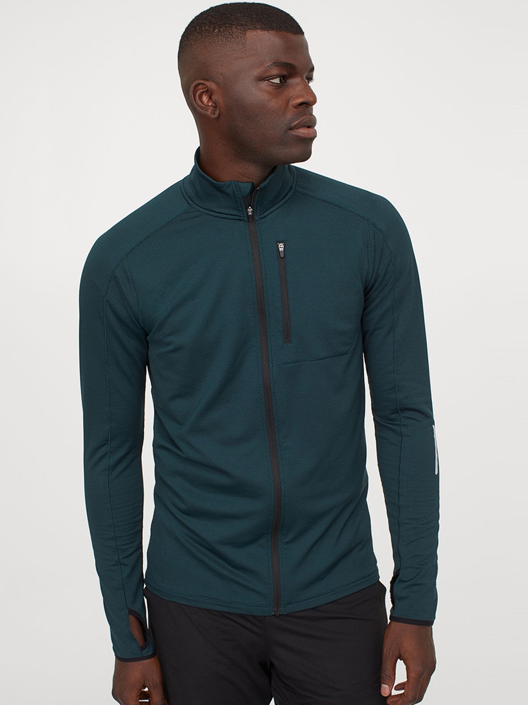 Buy H&M Men Blue Solid Running Jacket Regular Fit Jackets for Men