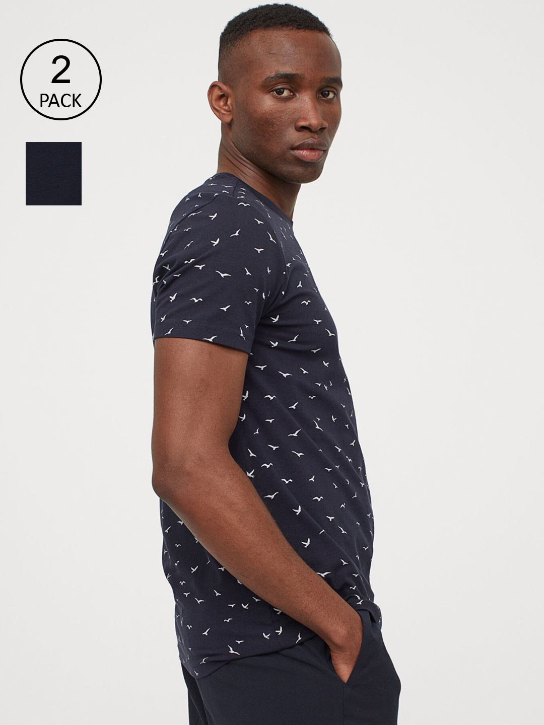 Buy H&M Men Blue 2 Pack Muscle Fit T Shirts Tshirts for Men 13969078 Myntra