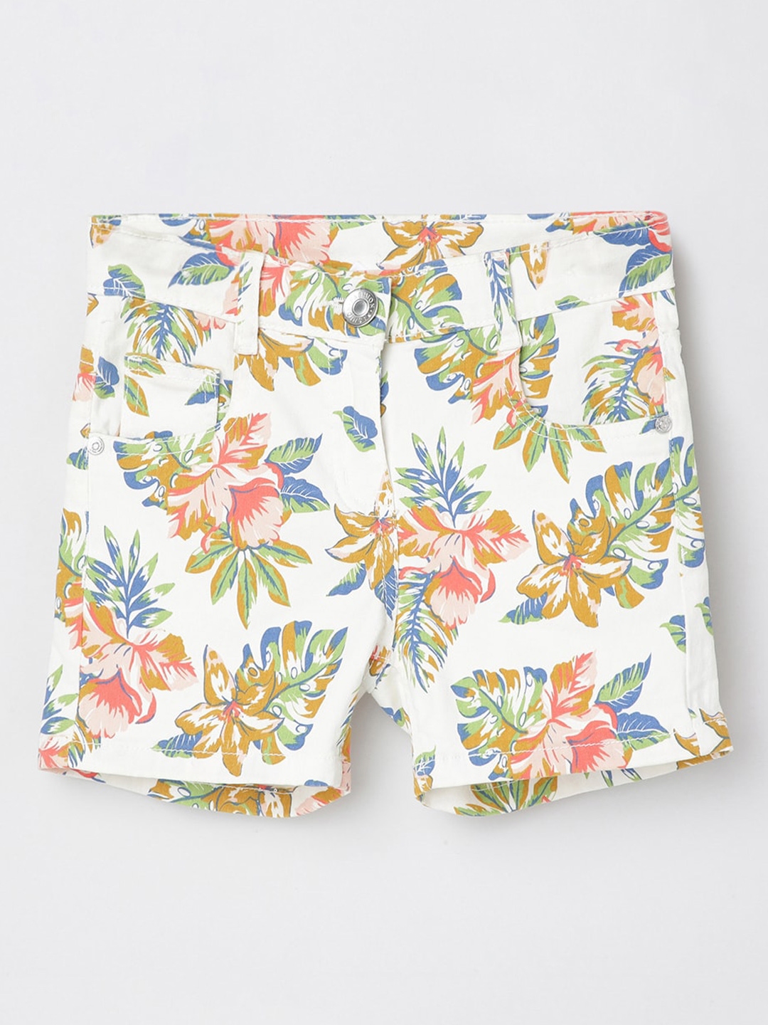 Buy Max Girls White Printed Regular Fit Regular Shorts - Shorts for