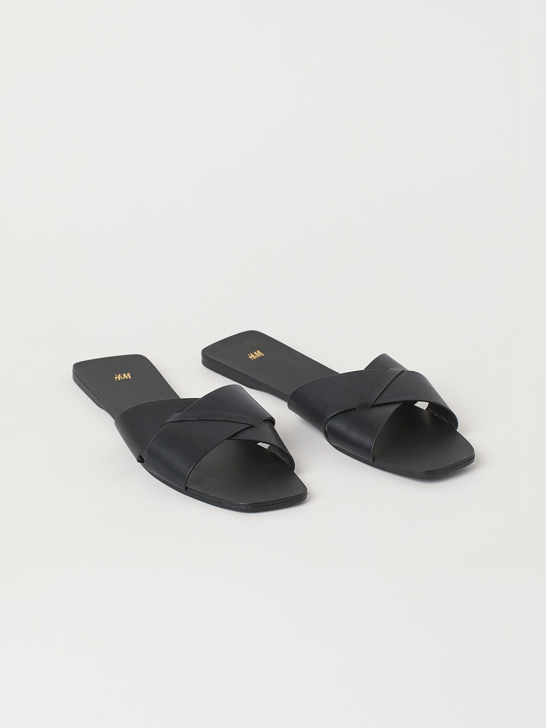 Buy H&M Women Black Solid Slides Flats for Women 13969760 Myntra