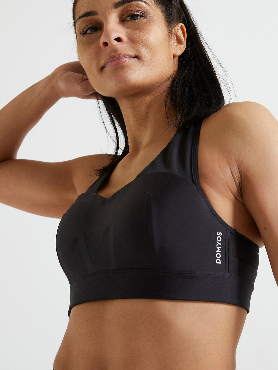 Buy Domyos By Decathlon Women Black Medium Support Padded Sports Bra