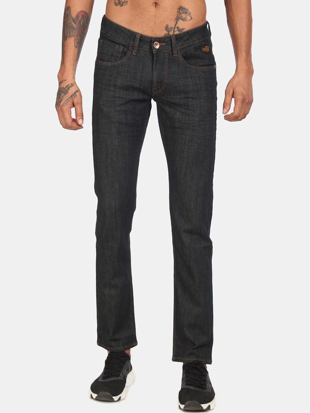 Buy Flying Machine Men Black Slim Fit Low Rise Clean Look Stretchable