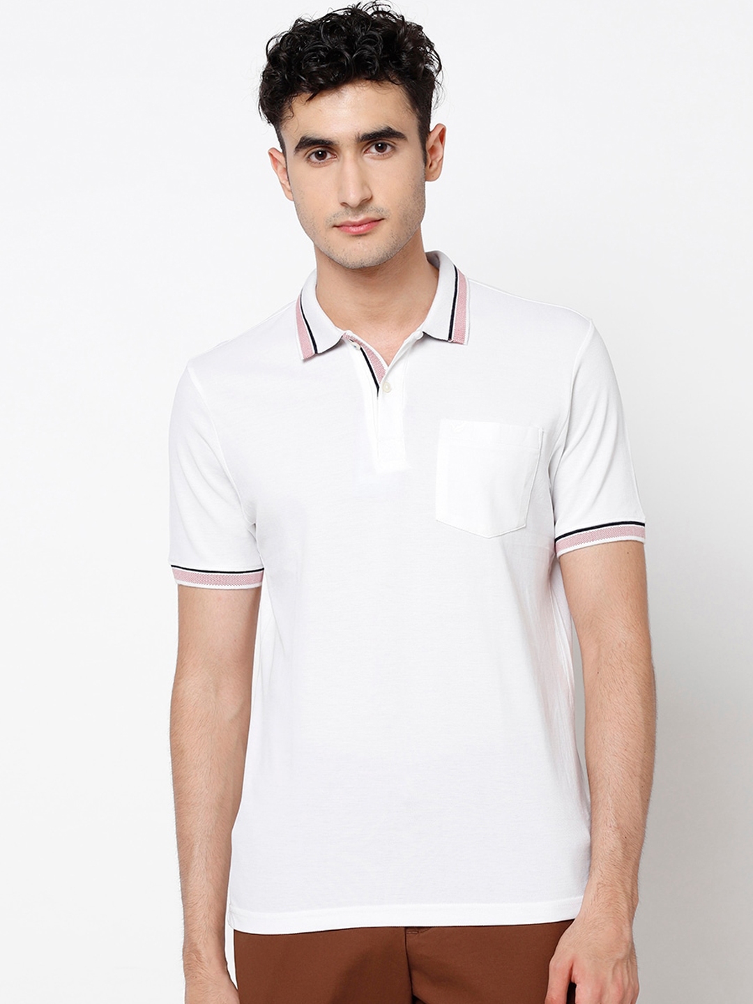 Buy Blackberrys Men Off White Solid Polo Collar T Shirt - Tshirts for ...