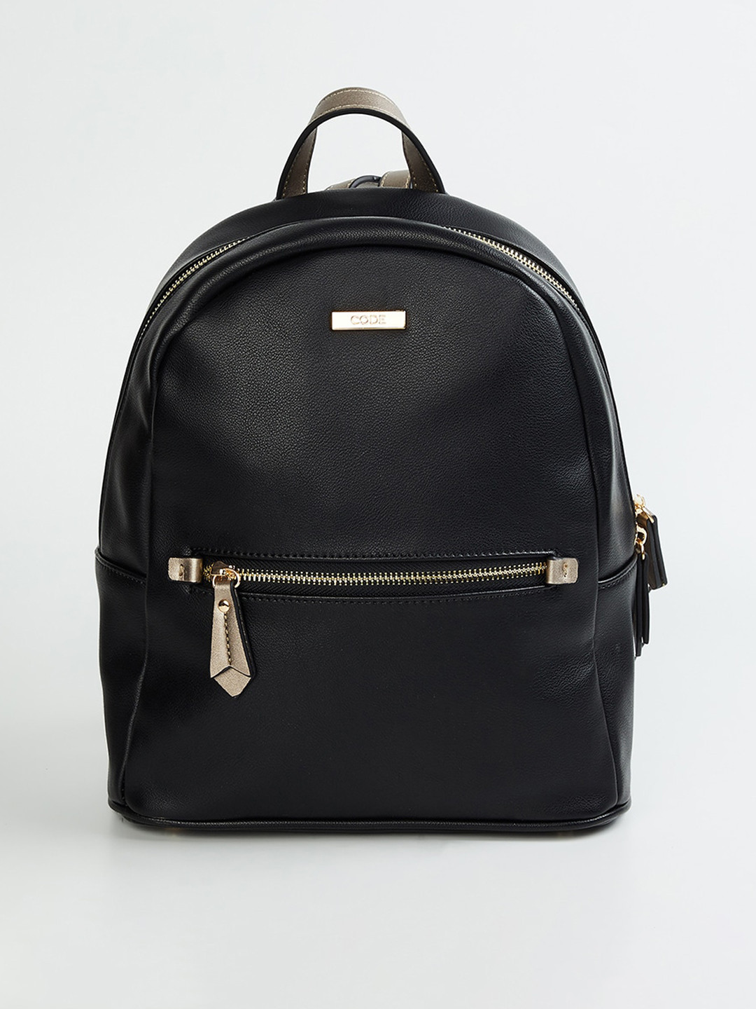 mini black and gold backpack