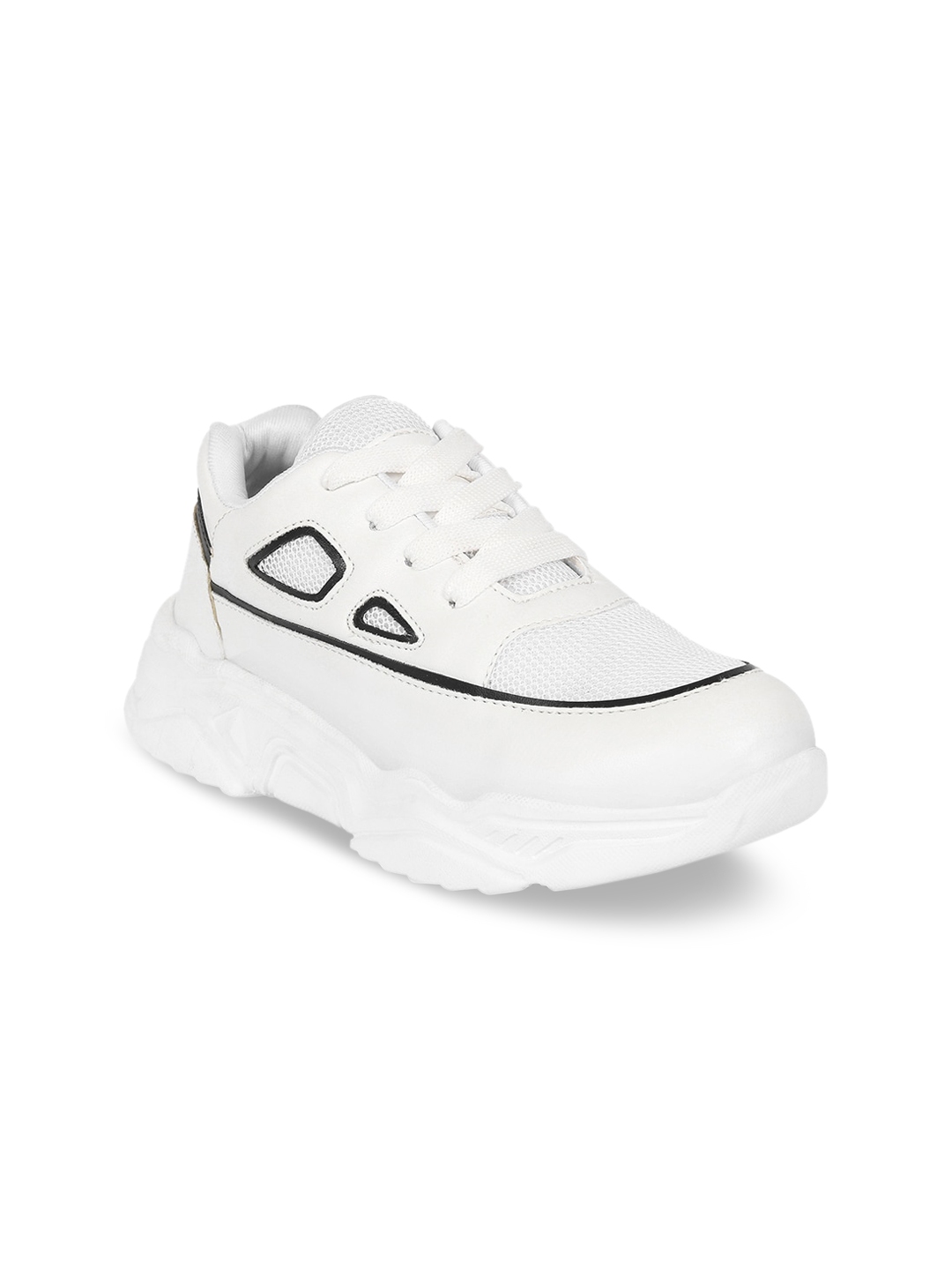 white canvas running shoes