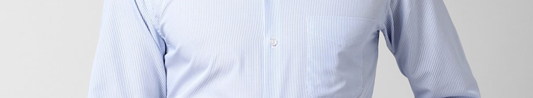 Buy Peter England Men Blue & White Regular Fit Printed Formal Shirt ...