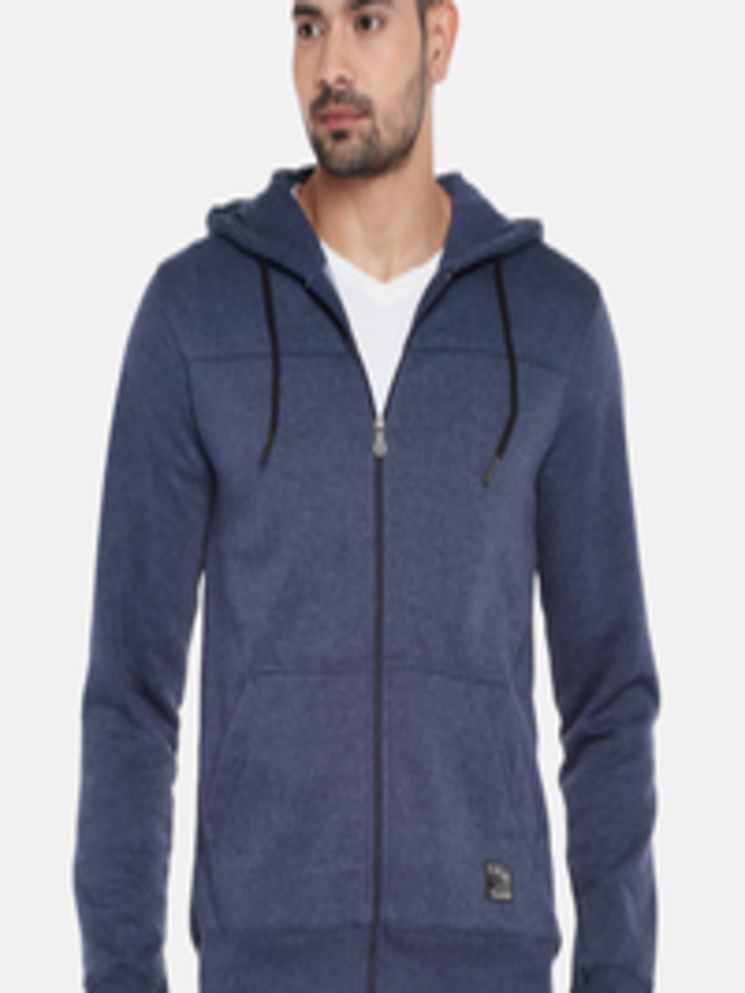 Buy People Men Navy Blue Solid Hooded Sweatshirt - Sweatshirts for Men ...
