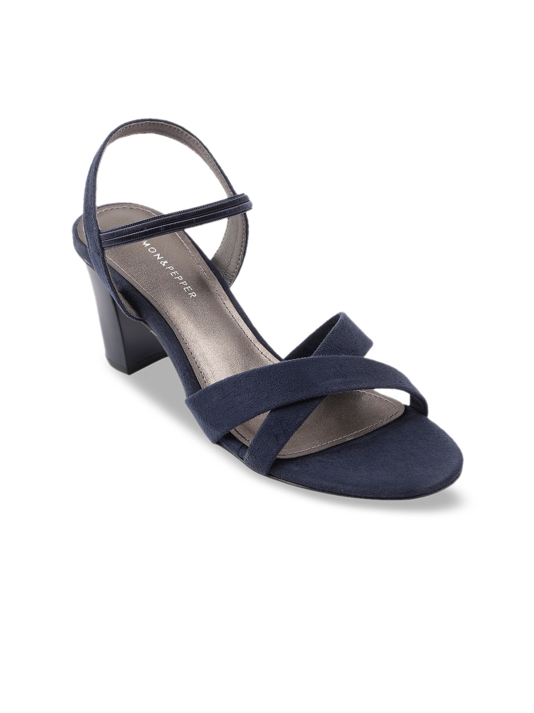 navy blue block heels