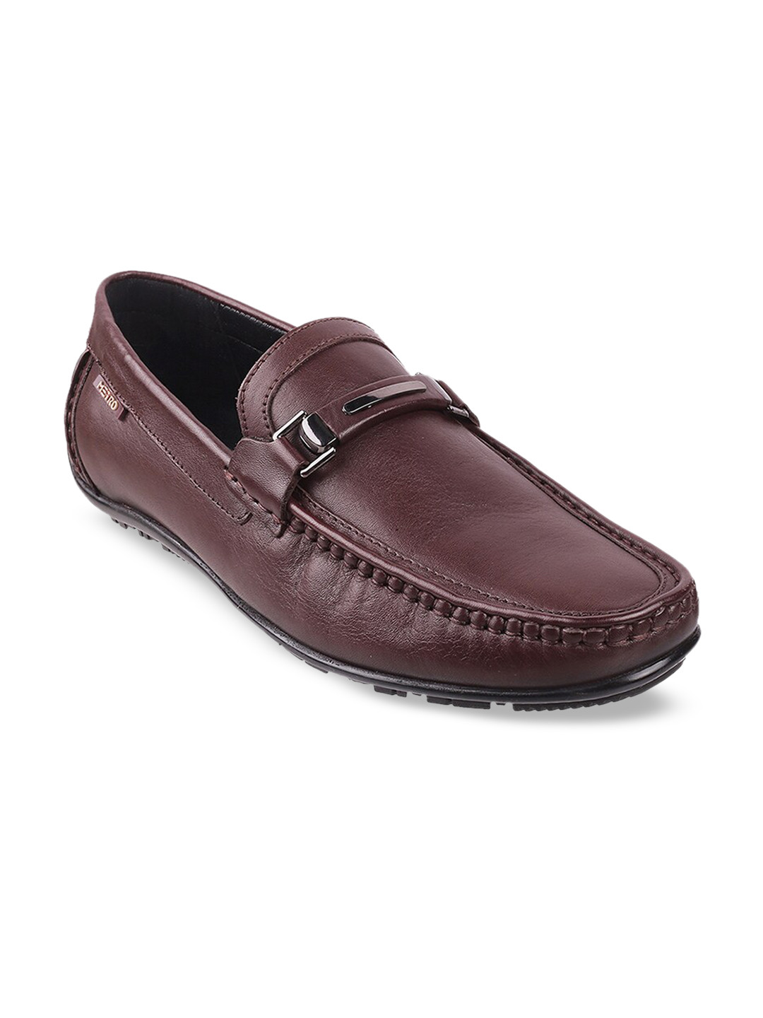 Buy Metro Men Maroon Leather Loafers Casual Shoes for Men 13806170 Myntra