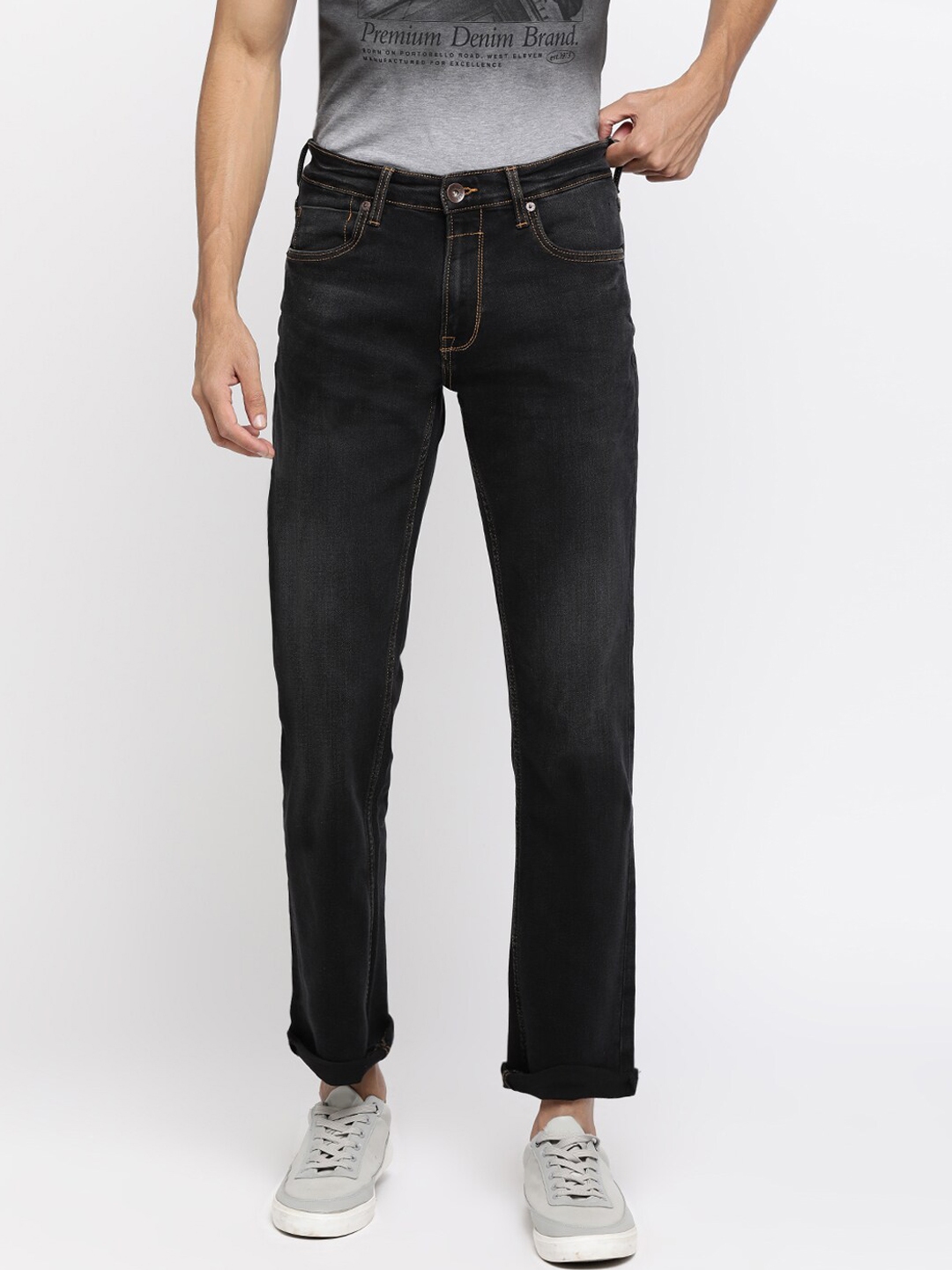 Buy Pepe Jeans Men Black Regular Fit Mid Rise Clean Look Jeans - Jeans ...