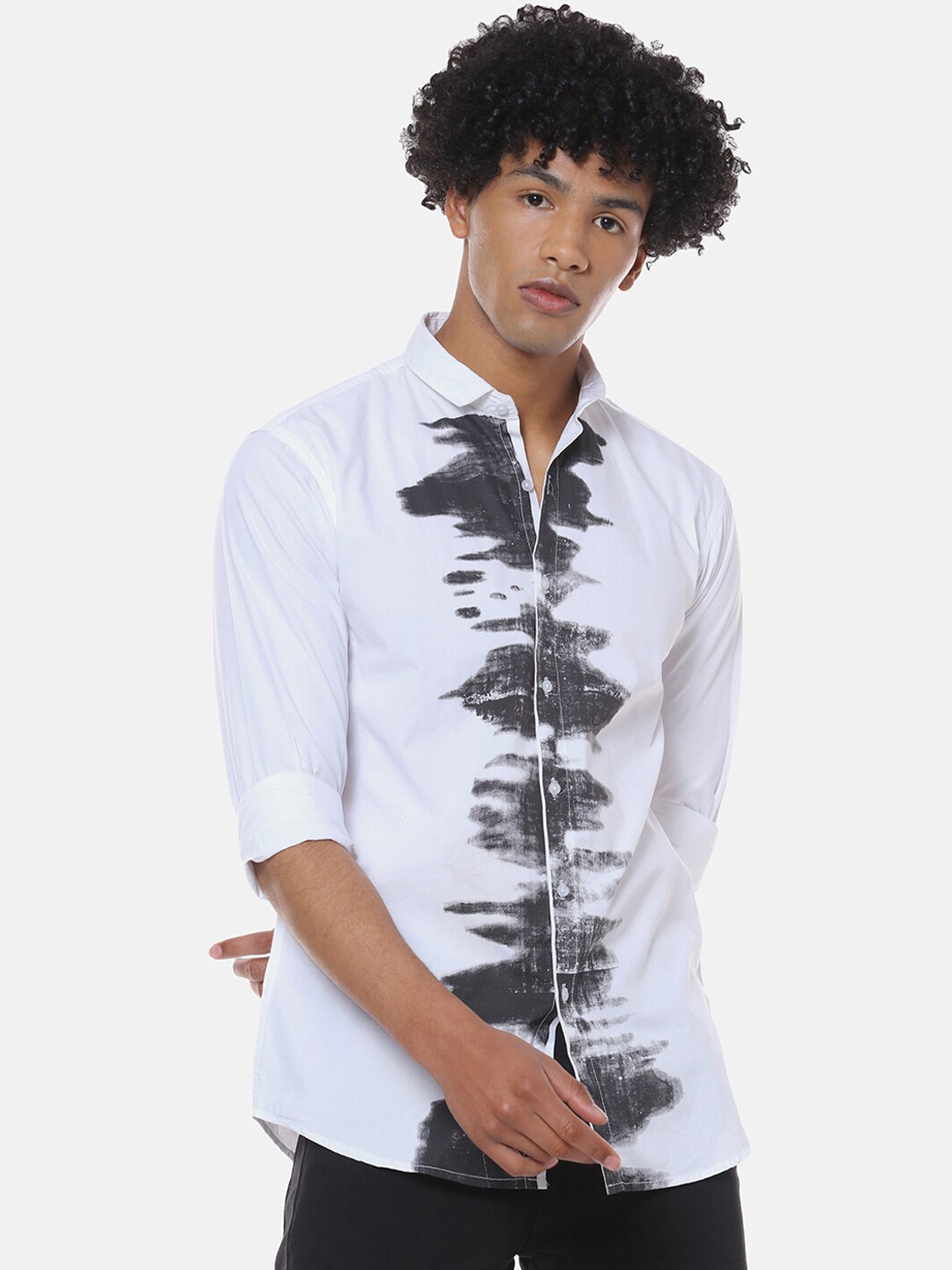 Buy Campus Sutra Men White Regular Fit Printed Casual Shirt - Shirts ...