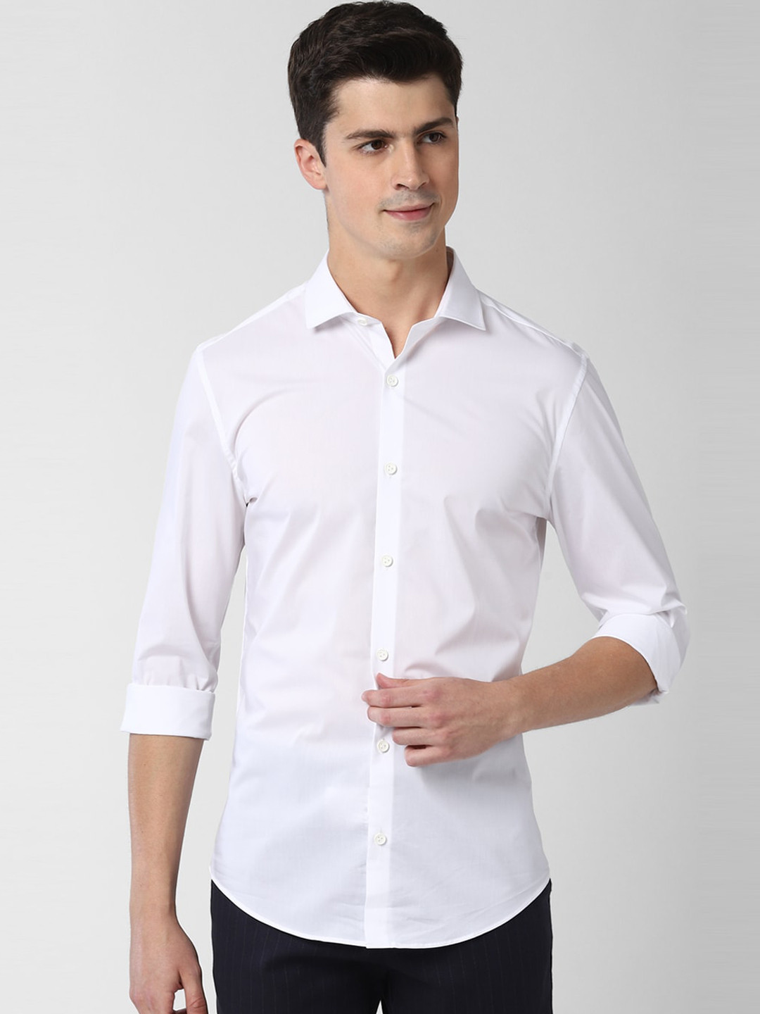 Buy Peter England Men White Slim Fit Solid Casual Shirt Shirts for