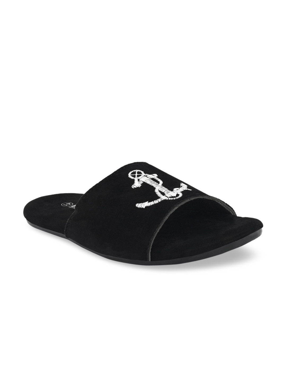 black embellished sliders