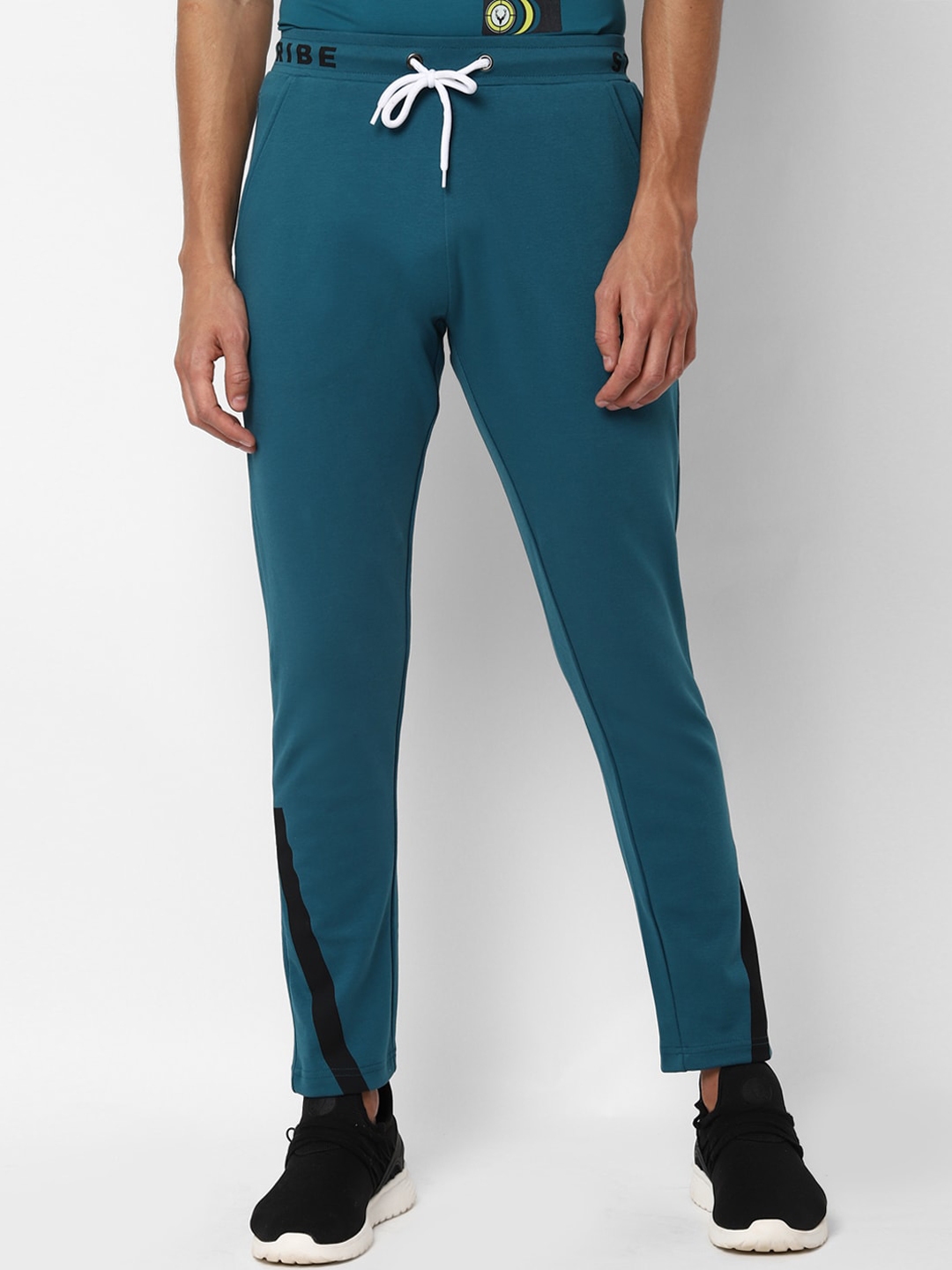 Buy Allen Solly Men Blue Solid Straight Fit Track Pants - Track Pants ...