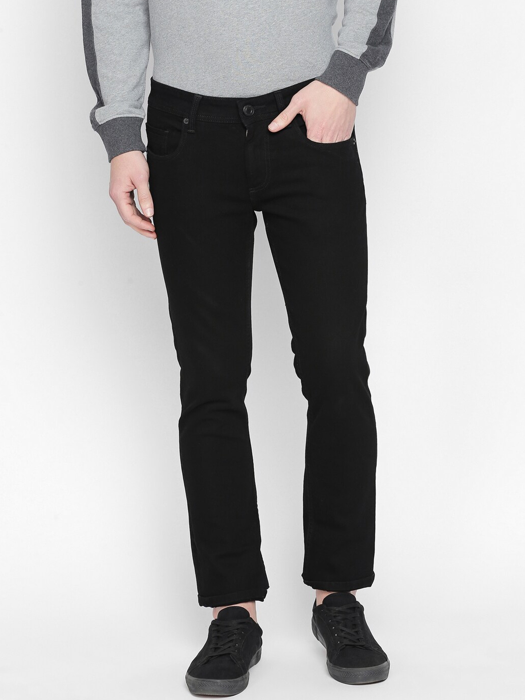 Buy Basics Men Black Slim Fit Jeans - Jeans for Men 14019658 | Myntra