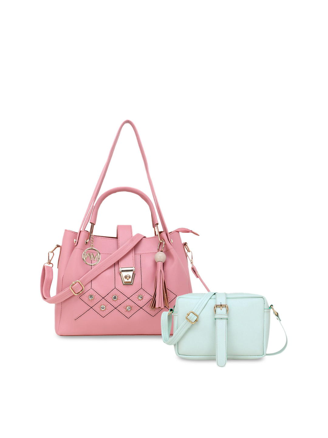 Buy WOMEN MARKS Peach Coloured Embellished Handheld Bag Handbags for