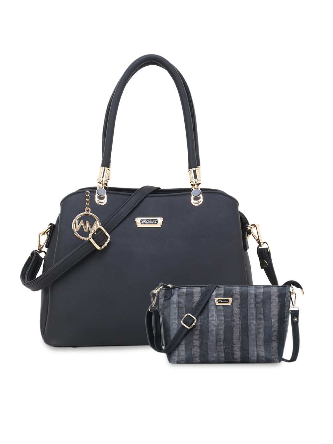 Buy WOMEN MARKS Black Solid Satchel Handbags for Women 14012064 Myntra