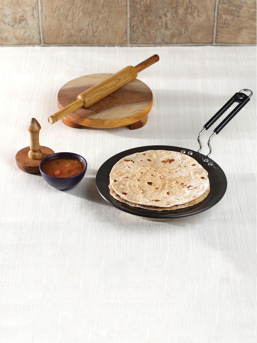 Buy Vinod Black Solid Hard Anodised Tawa Cookware for Unisex 14064958