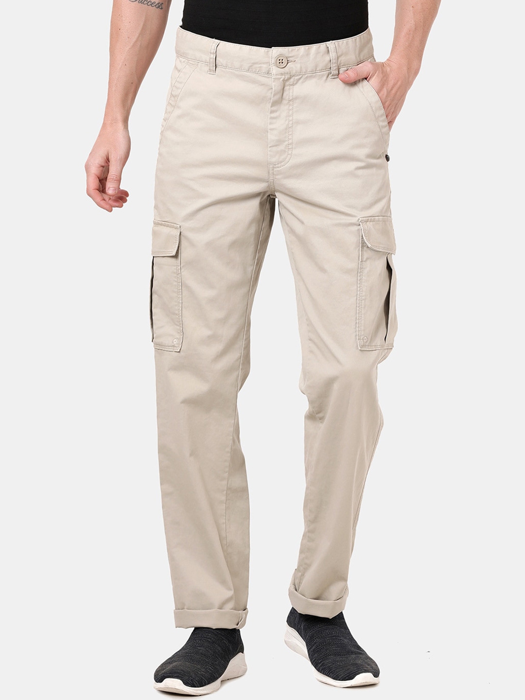 cream cargos mens