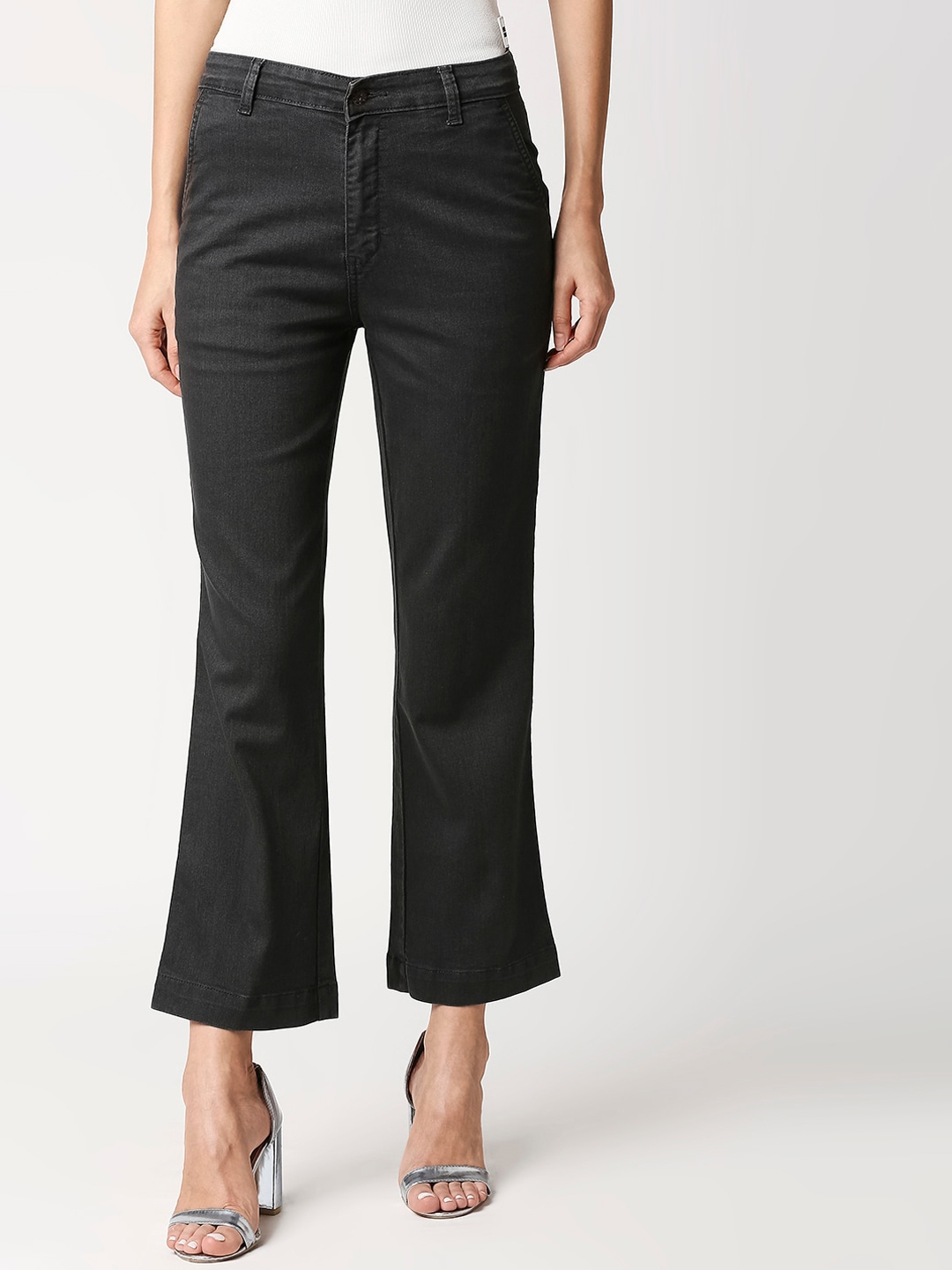 grey bootcut jeans