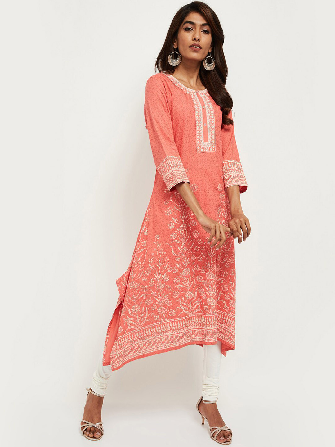 Buy Max Women Coral Floral Embroidered Kurta Kurtas for Women