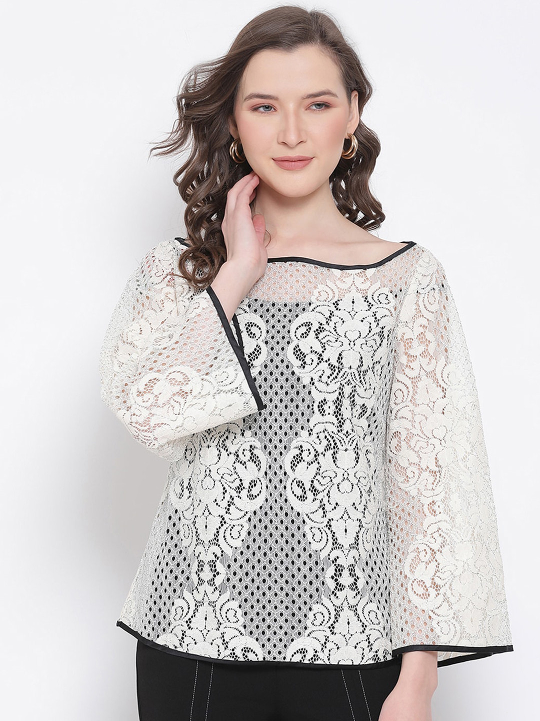 Buy LY2 White Lace Regular Top - Tops for Women 14075460 | Myntra