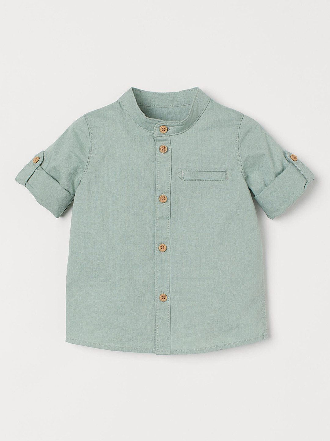 Buy H&M Boys Sage Green Cotton Grandad Shirt Shirts for Boys 14079834