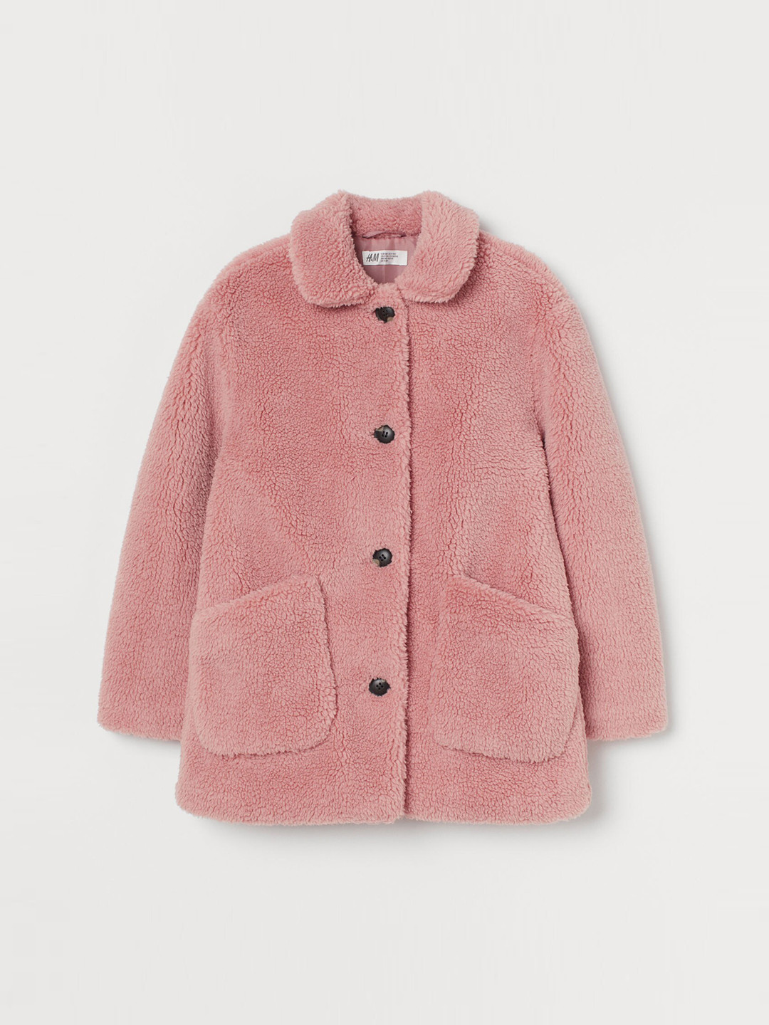 Buy H&M Girls Pink Solid Teddy Coat Coats for Girls 14080014 Myntra
