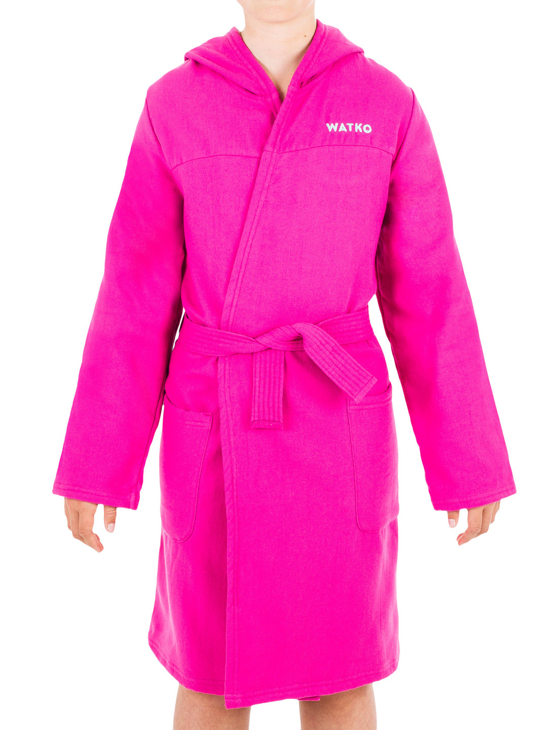 Buy WATKO By Decathlon Kids Pink Solid Hooded Pure Cotton Pool Bath ...