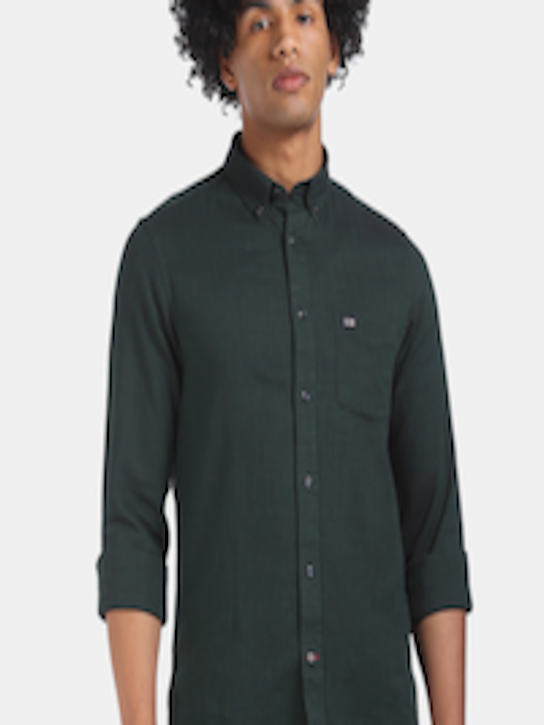 Buy Arrow Sport Men Green Regular Fit Solid Casual Shirt - Shirts for ...