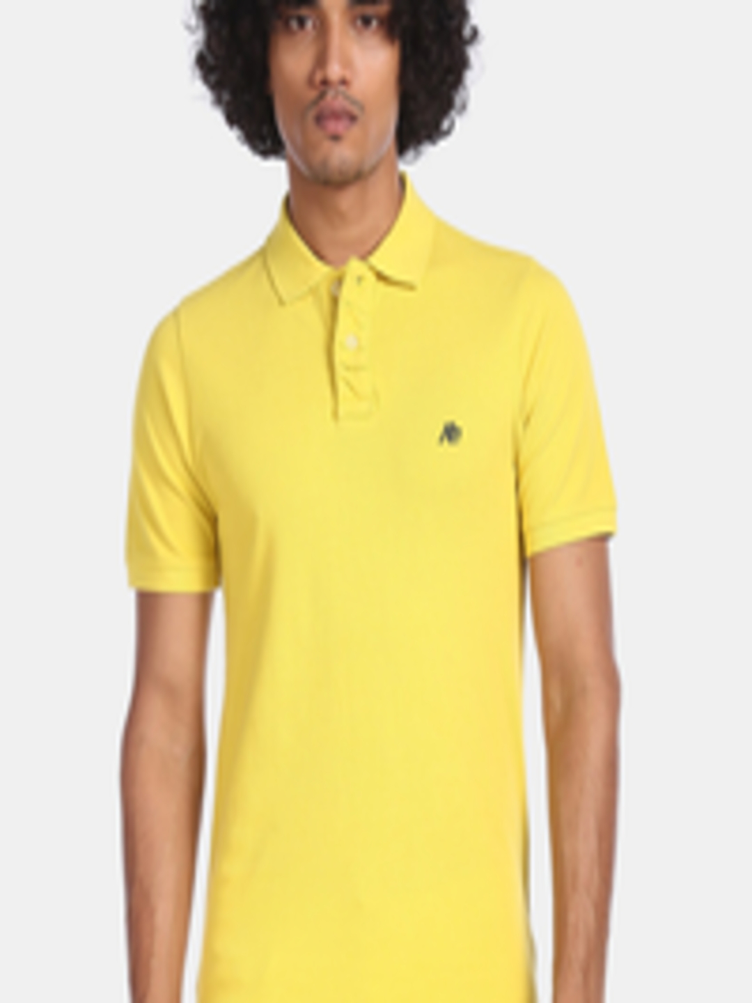 Buy Aeropostale Men Yellow Solid Polo Collar T Shirt - Tshirts for Men ...