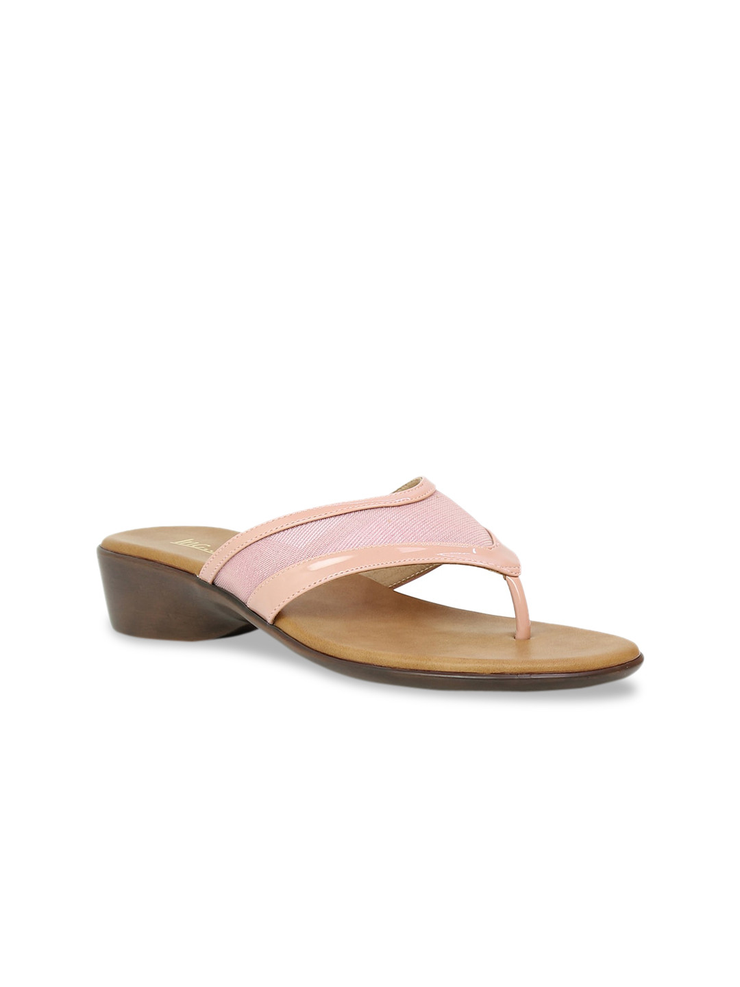 Buy Inc 5 Women Peach Coloured Solid Sandals Heels for Women 14123746