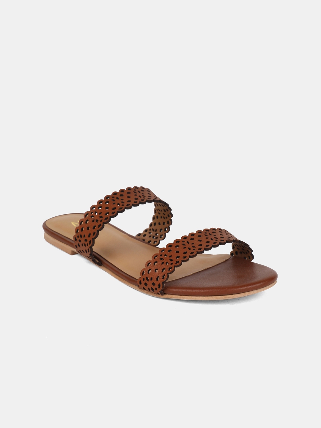 brown closed toe flats