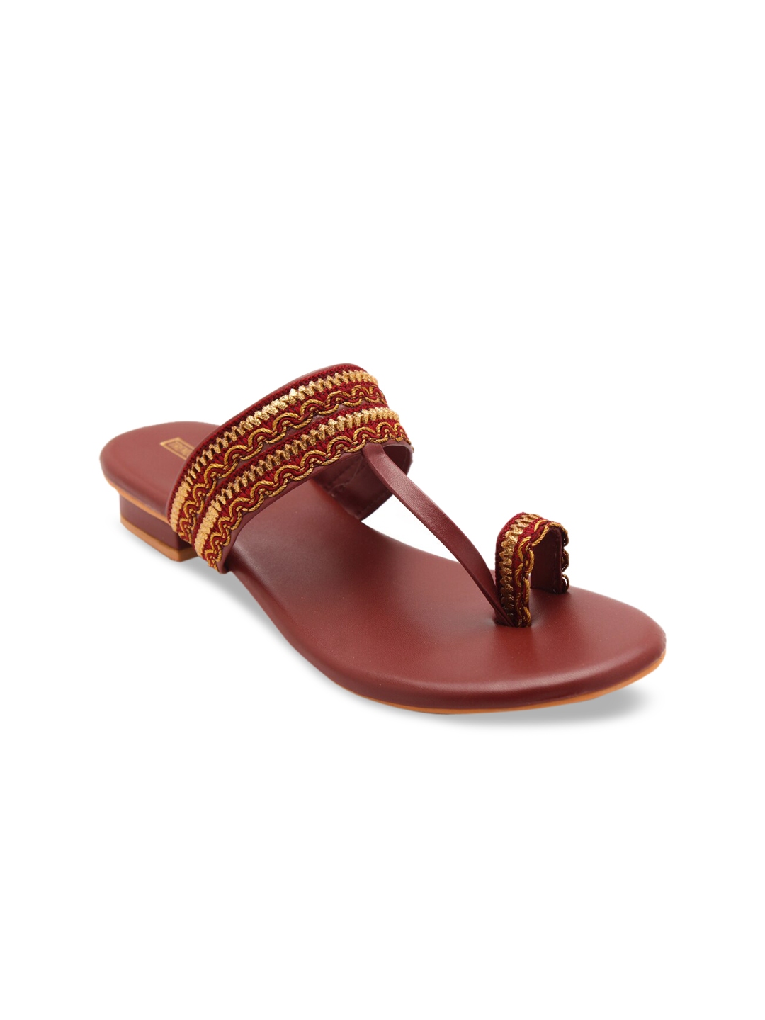 maroon flat sandals