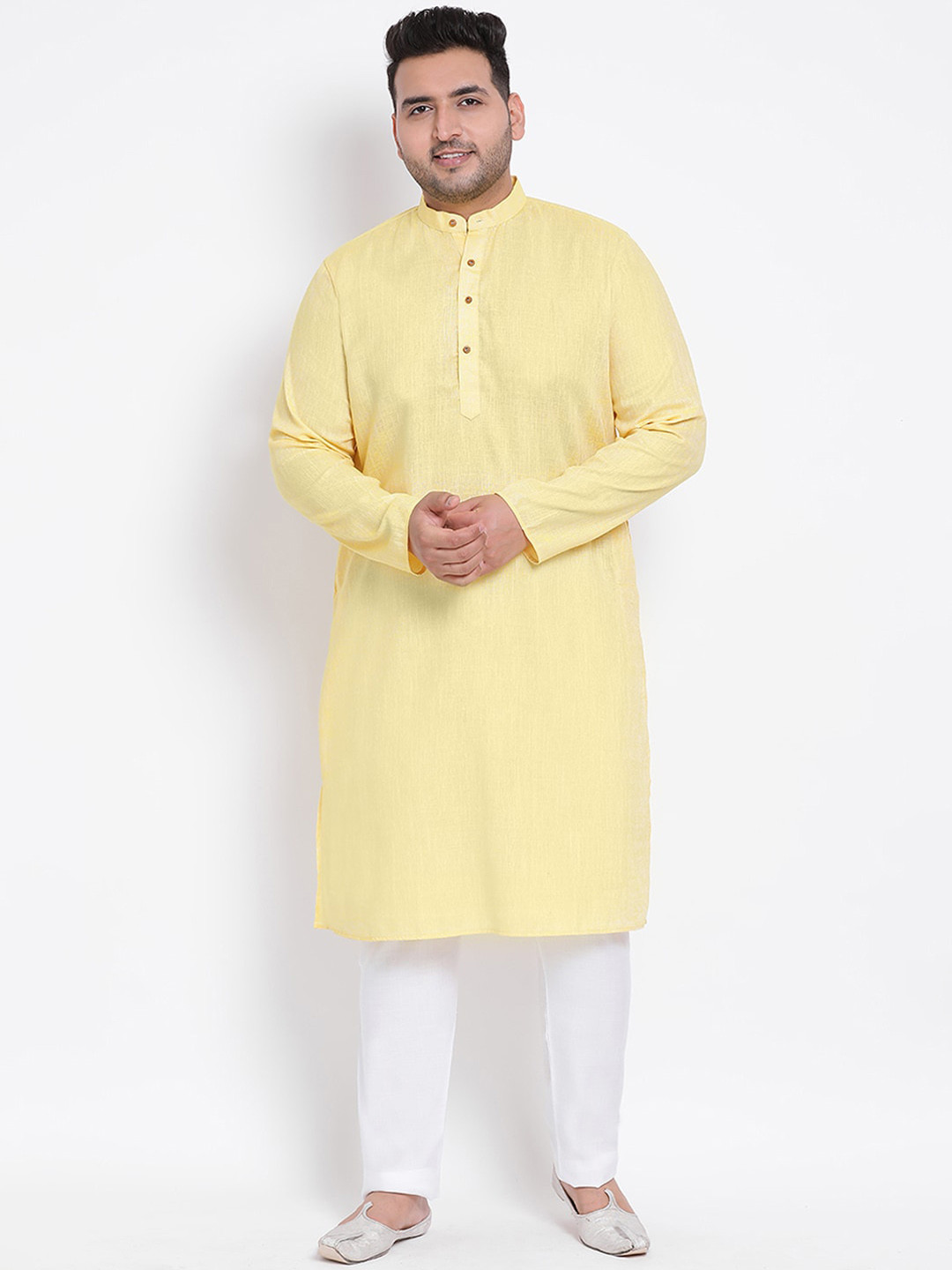 Buy Hangup Men Yellow Linen Kurta Kurtas for Men 14156626 Myntra