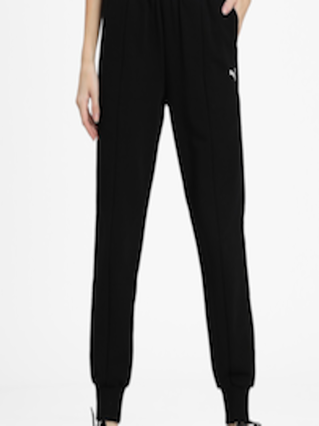 Buy Puma Women Black Solid Straight Fit Cotton Joggers - Track Pants ...